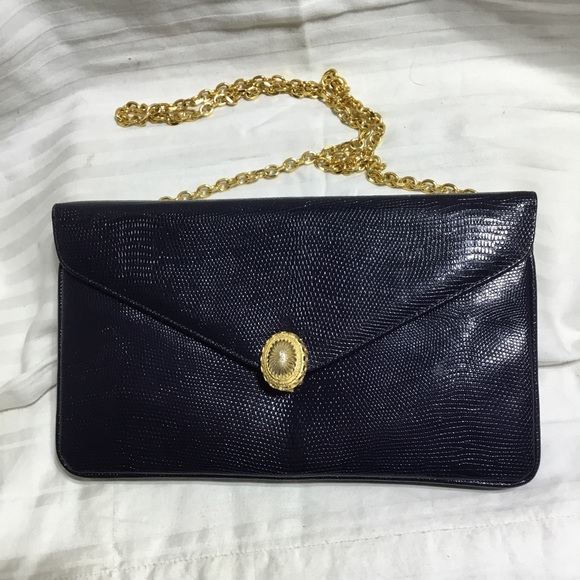 Prestige Party / small purse, 30” gold chain, clasp closure, textured finish - Picture 1 of 4